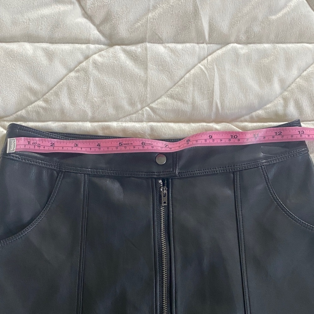 Social Tourist Black Faux Leather Mini Skirt - Picture 6 of 8